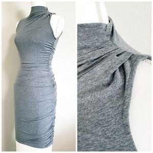 Forever 21 Ruched Bodycon Dress Gray S